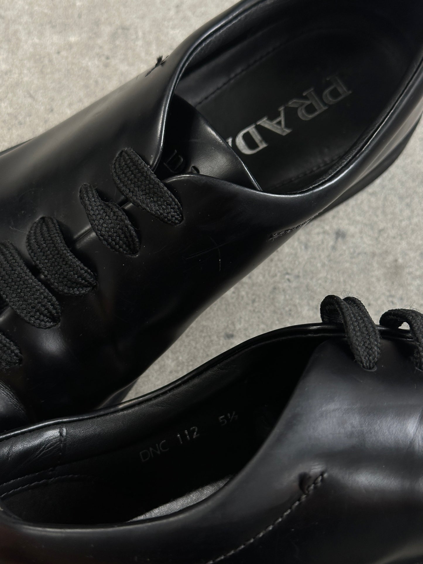 Prada Sport 2000s Leather Minimal Lace Up Trainers - UK 5.5