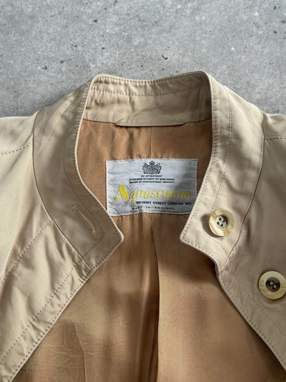Aquascutum 1980s Aqua 5 Pure Cotton A-Line Trench Coat - S
