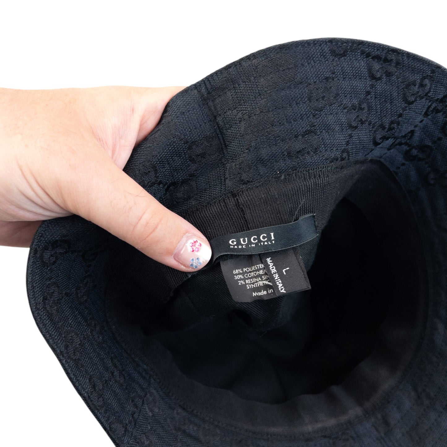 Vintage 2000s Gucci By Tom Ford Monogram Bucket Hat Size M | O/S, Black