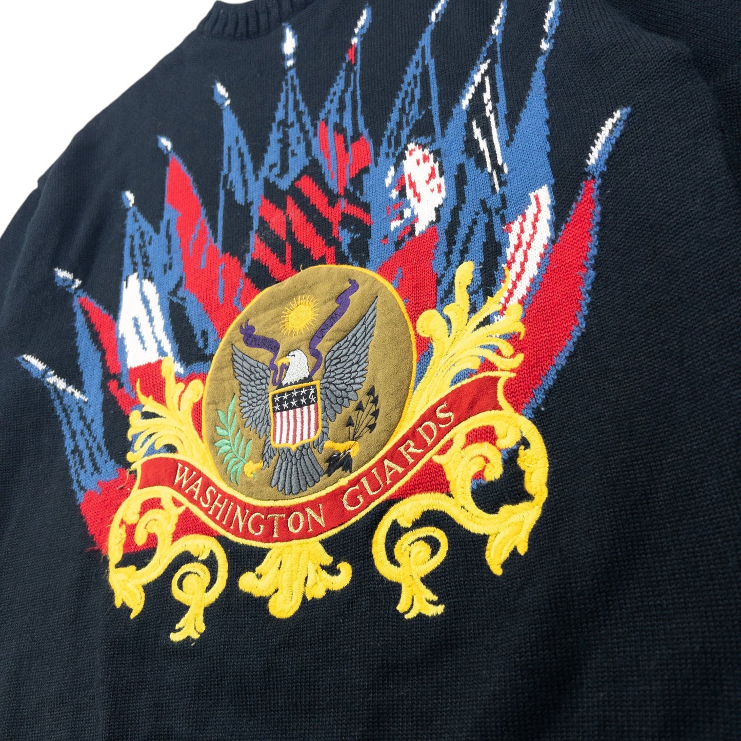 Vintage 90s Versace Jeans Couture Washington Guards Knit Jumper Size M