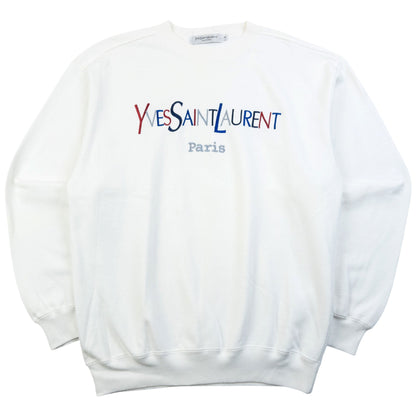 Vintage 90s YSL Yves Saint Laurent Embroidered Sweatshirt Size S | Small, Red