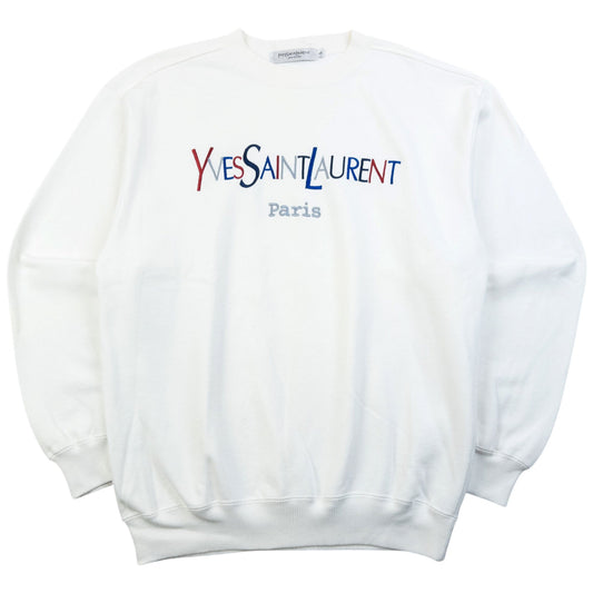Vintage 90s YSL Yves Saint Laurent Embroidered Sweatshirt Size S | Small, Red