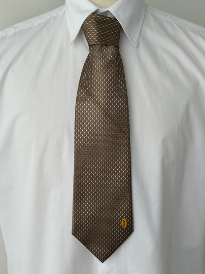 Yves Saint Laurent 1990s Pure Silk Logo Print Tie