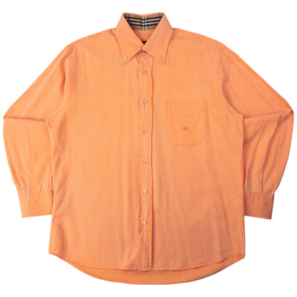 Vintage Burberry Nova Check Cuff Long Sleeve Button Up Shirt Size S