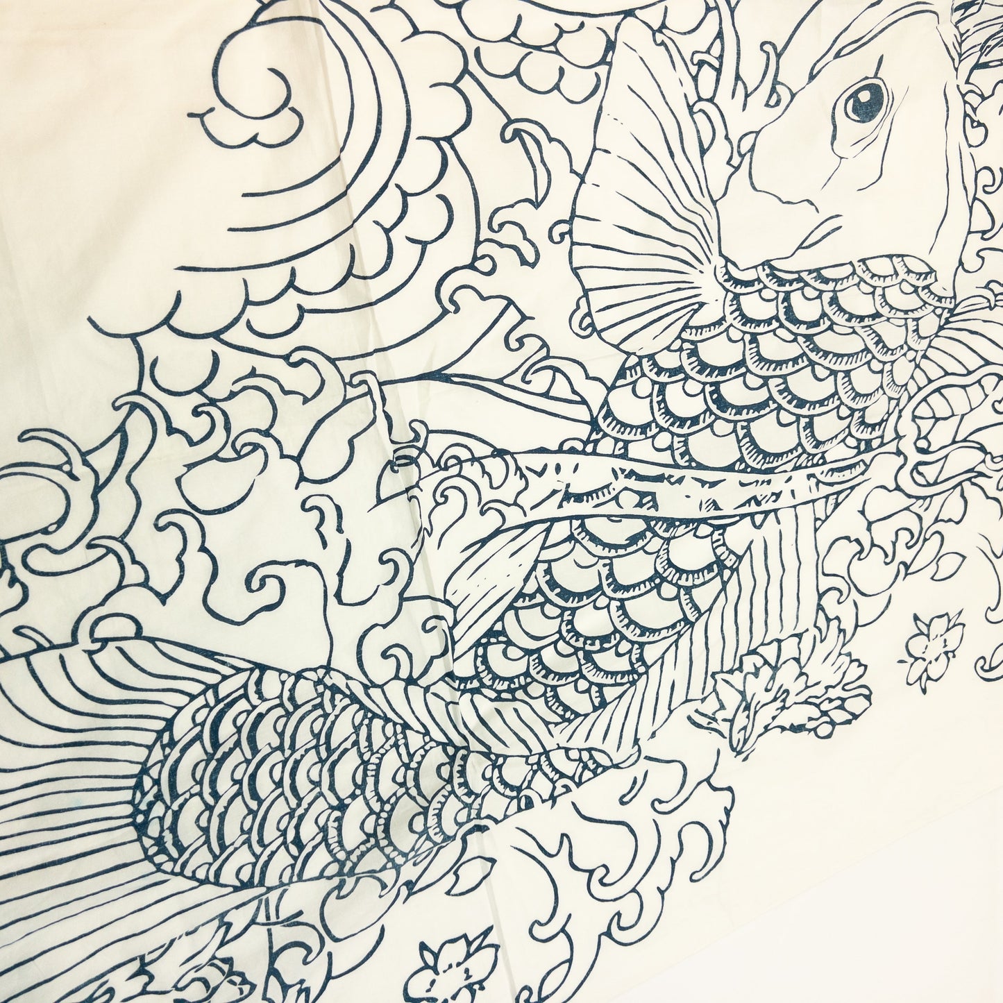 Vintage 2000s Jean Paul Gaultier Koi Fish Scarf | O/S, Blue