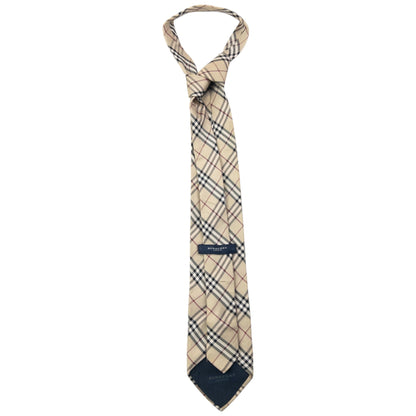 Vintage 2000s Burberry Nova Check Silk Tie | O/S, Beige