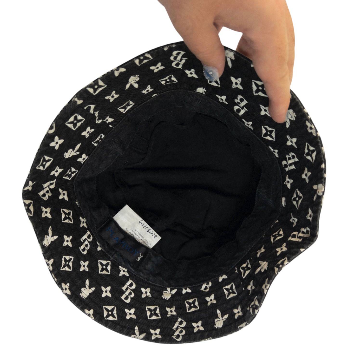 Vintage 2000s Playboy Monogram Bucket Hat | O/S, Black