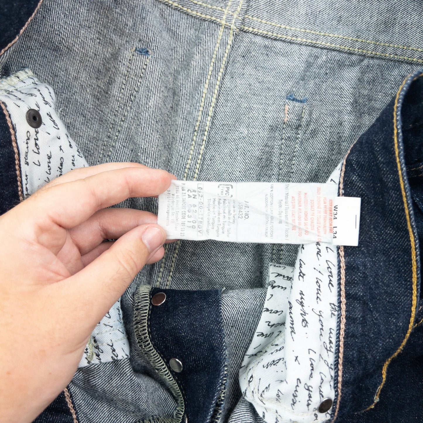 Vintage 2000s Puma X Evisu Double Gull Japanese Denim Jeans Size W34 | W34, Navy