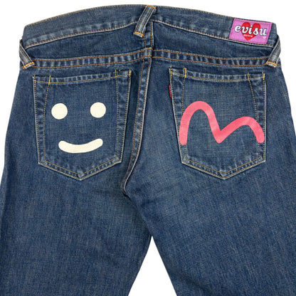 Vintage Evisu Donna Gull Smiley Face Japanese Denim Jeans Womens Size W31