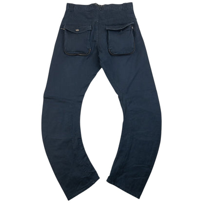 Vintage 2000s PPFM Curved Stacked Leg Trousers Size W30 | W30, Navy