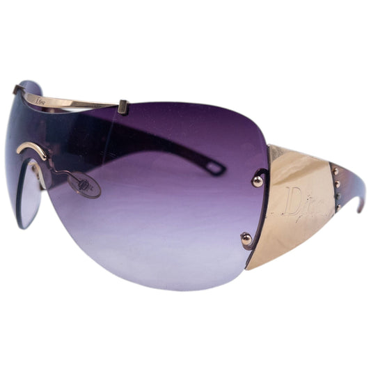 Vintage 2000s Dior Diorito Oversized Sunglasses | O/S, Purple, Gold