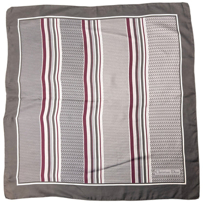 Vintage Dior Monogram Stripe Silk Scarf