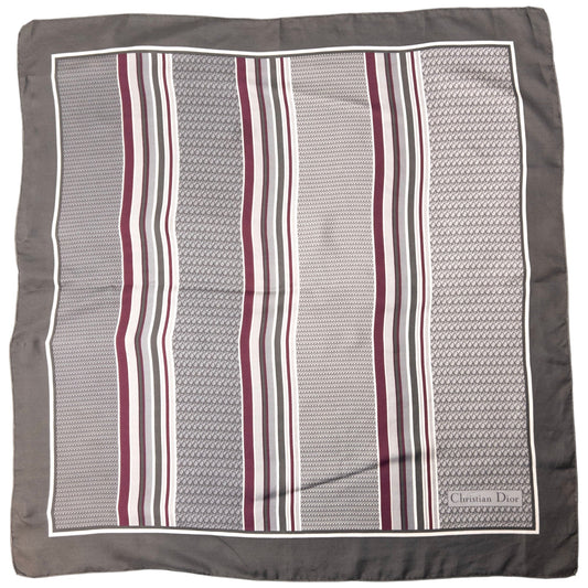 Vintage Dior Monogram Stripe Silk Scarf
