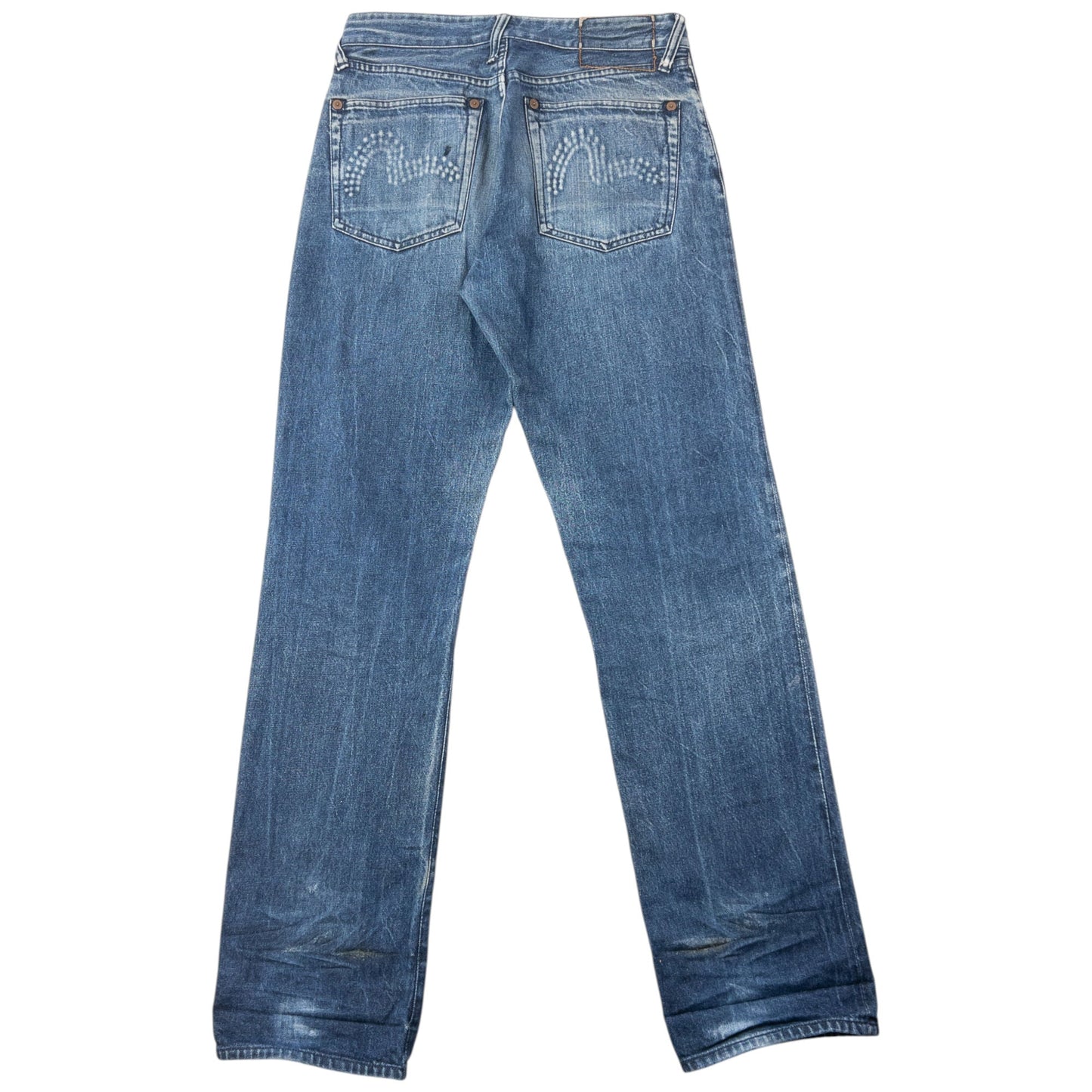 Vintage 2000s Evisu Embossed Double Gull Japanese Denim Jeans Size W30 | W30, Blue