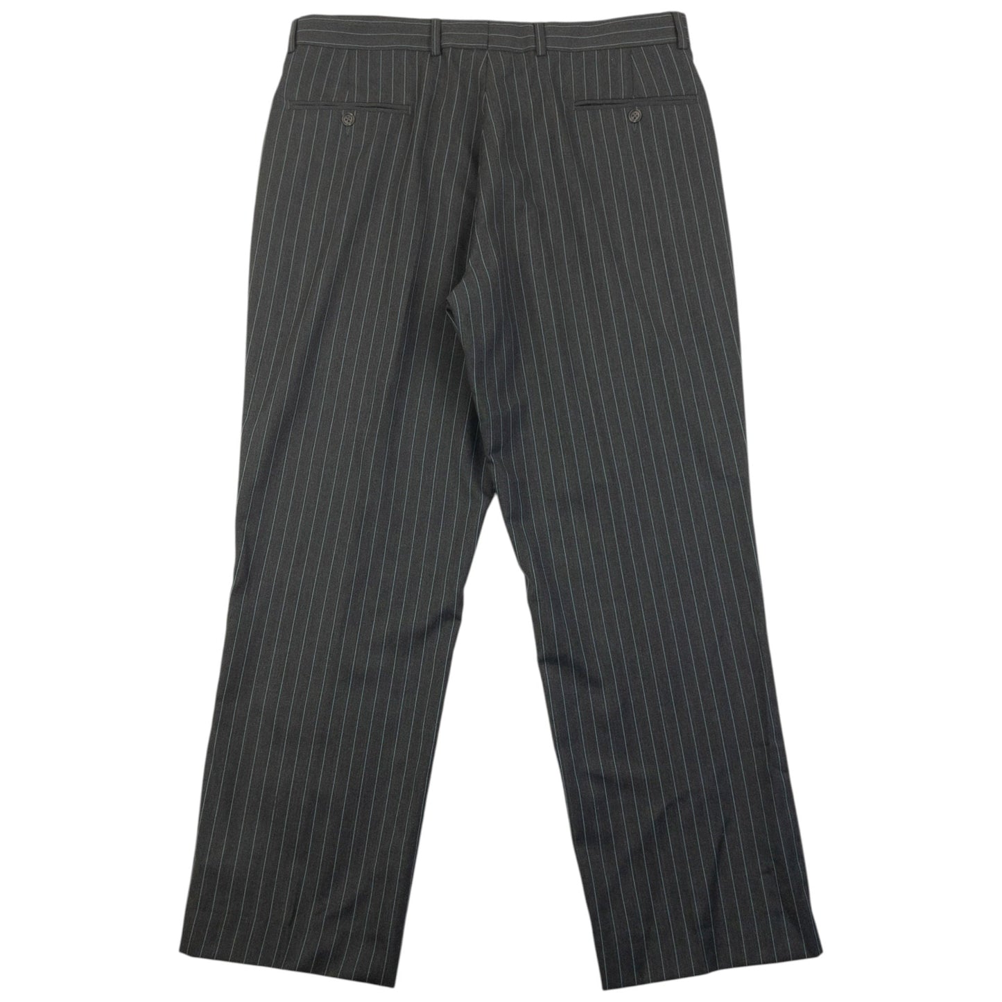 Vintage 90s YSL Yves Saint Laurent Pinstripe Jacket & Trousers Wool Suit Set Size XL | XL, Blue