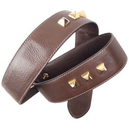 Vintage 90s Prada Studded Leather Belt Size M | O/S, Brown