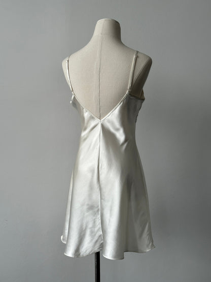 Vintage 2000s Satin Sleeveless Mini Slip Dress - S