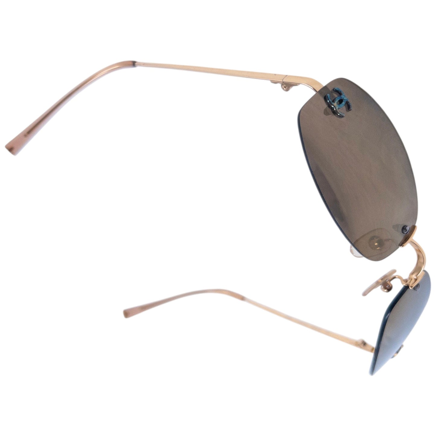 Vintage 2000s Chanel Rimless Sunglasses | O/S, Brown