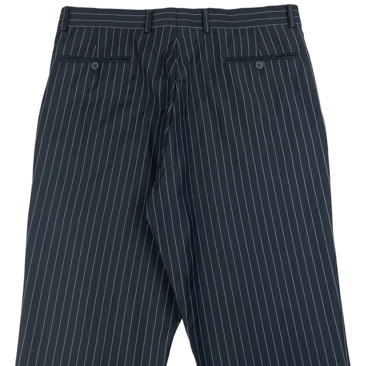 Vintage 90s YSL Yves Saint Laurent Pinstripe Jacket & Trousers Suit Set Size L | Large, Black