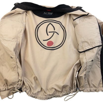 Vintage 2000s Armani Jeans Zip Up Jacket Size M | Medium, Beige