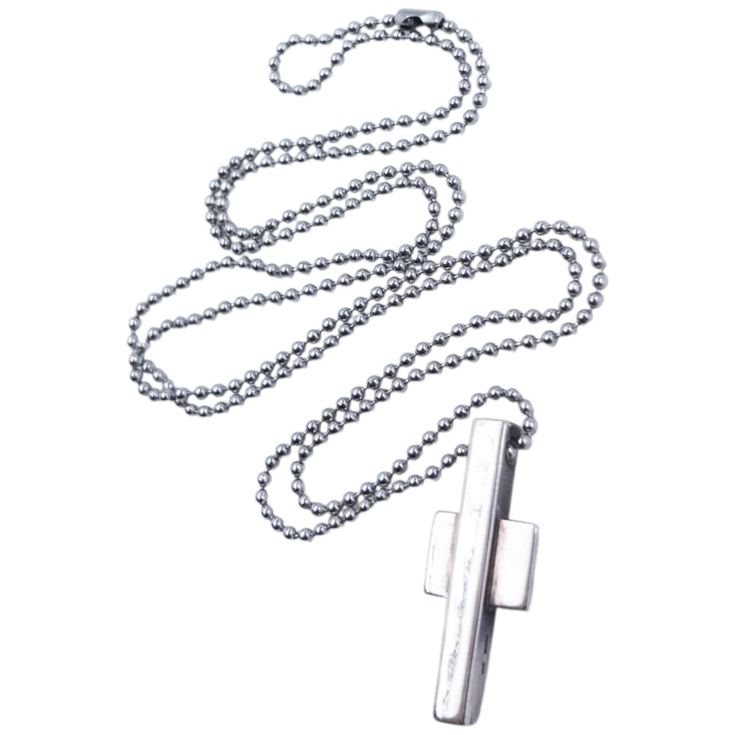 Vintage 2000s Gucci Silver Cross Pendant Necklace | O/S, Grey