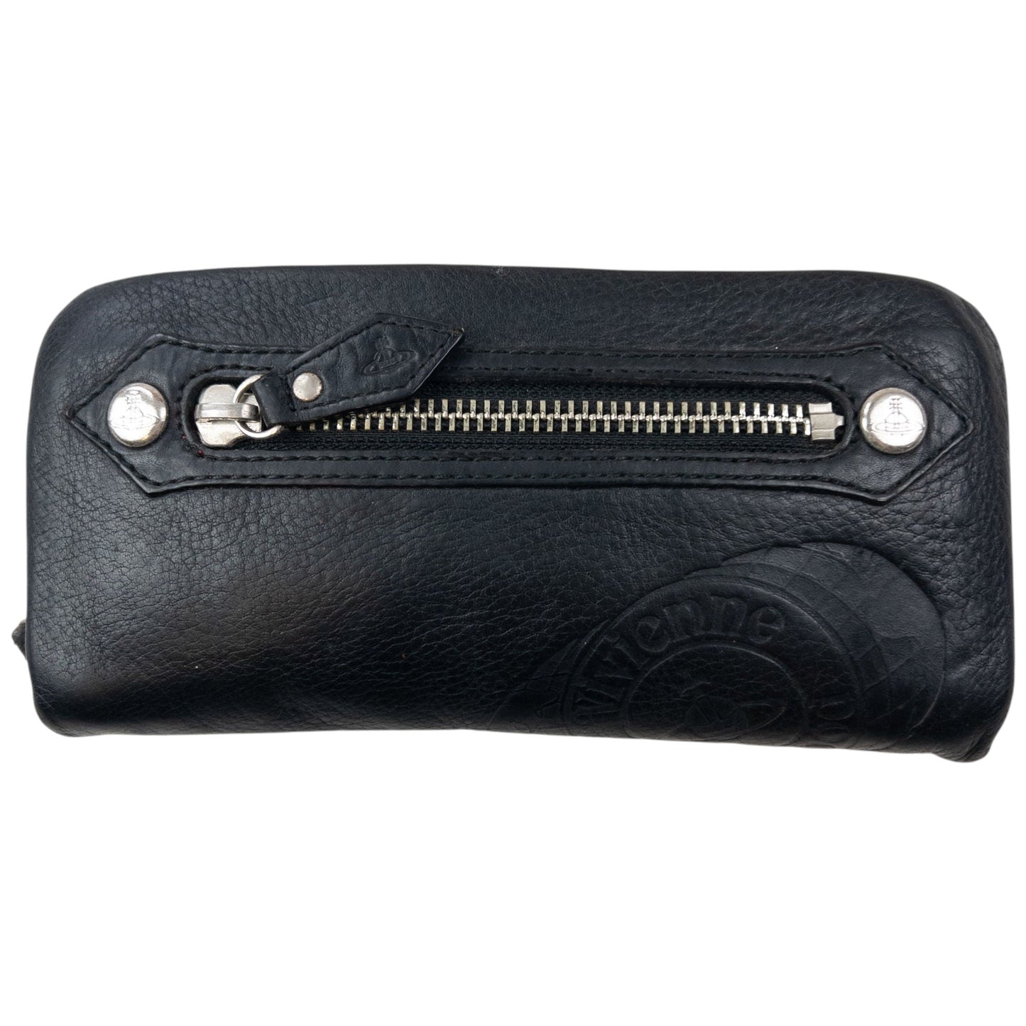 Vintage 2000s Vivienne Westwood Embossed Orb Leather Purse | O/S, Black