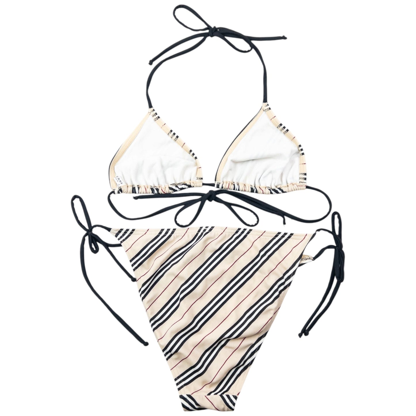Vintage 2000s Burberry Nova Stripe Bikini Set Womens Size M/L | O/S, Multicoloured