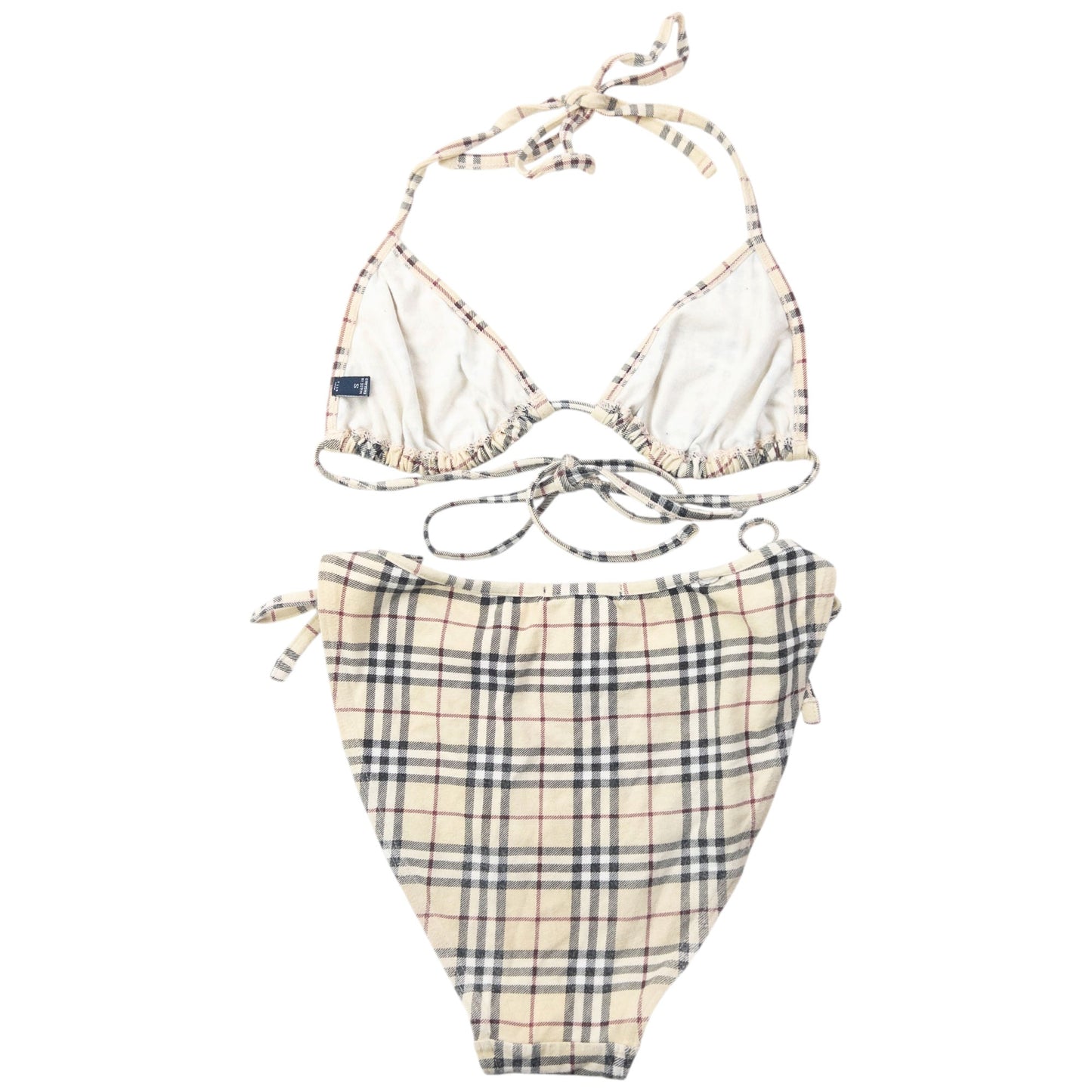 Vintage 2000s Burberry Nova Check Bikini Set Womens Size S | Small, Tan