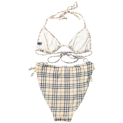 Vintage 2000s Burberry Nova Check Bikini Set Womens Size S | Small, Tan