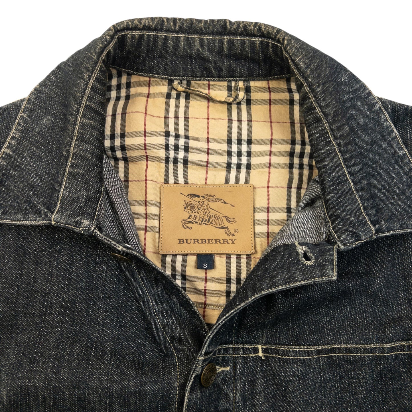 Vintage 2000s Burberry Button Up Denim Jacket Womens Size S | Small, Blue