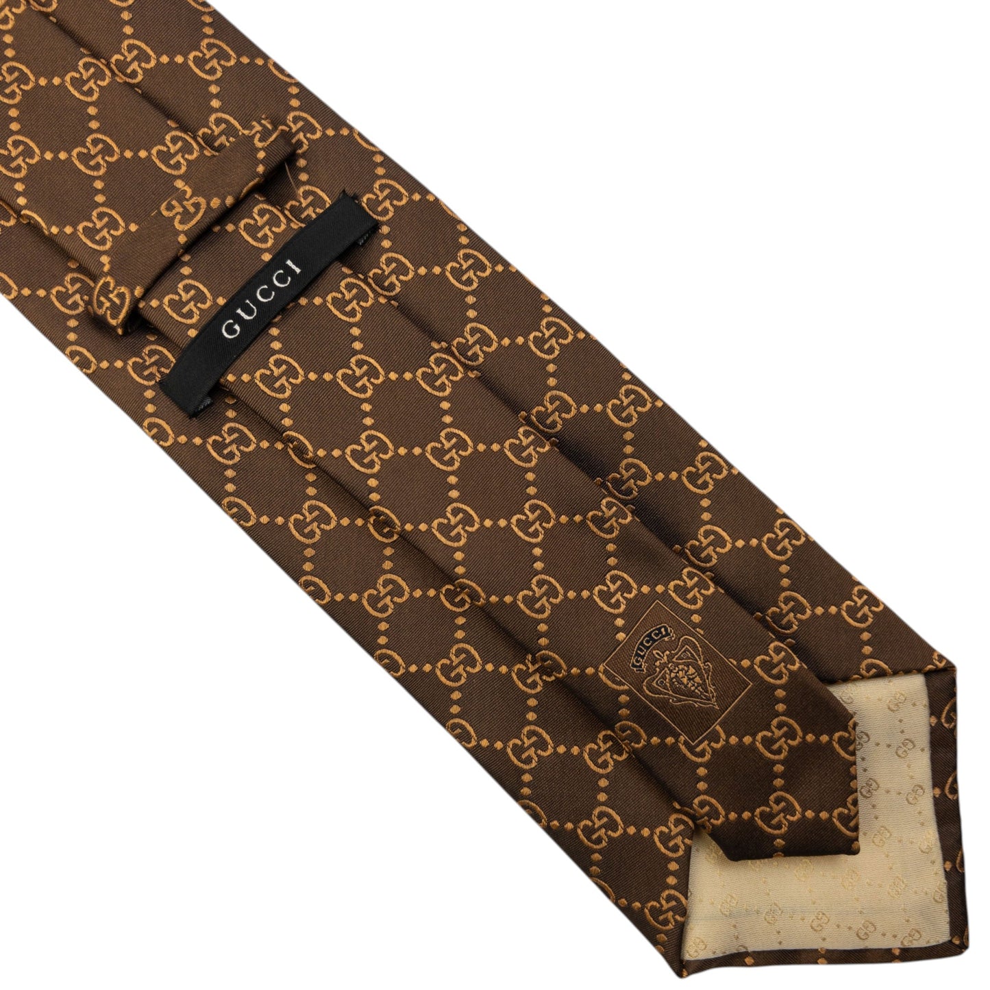 Vintage 2000s Gucci Monogram Silk Tie | O/S, Brown