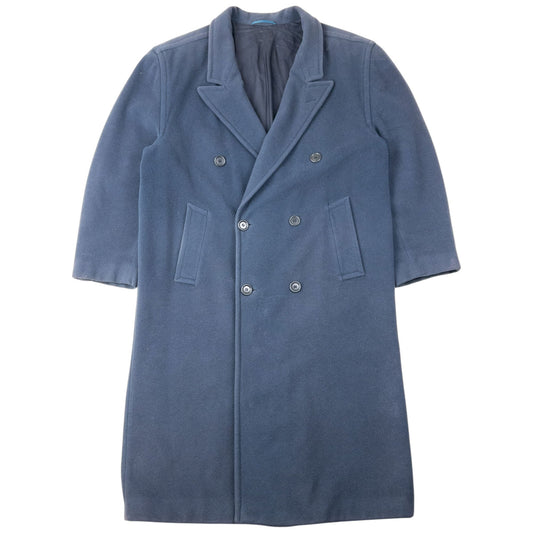 Vintage 90s Hugo Boss Longline Wool Button Up Jacket Size XL | XL, Blue