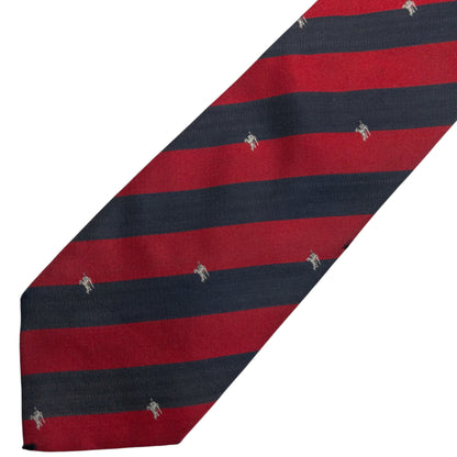 Vintage 2000s Burberry Striped Monogram Silk Tie | O/S, Navy