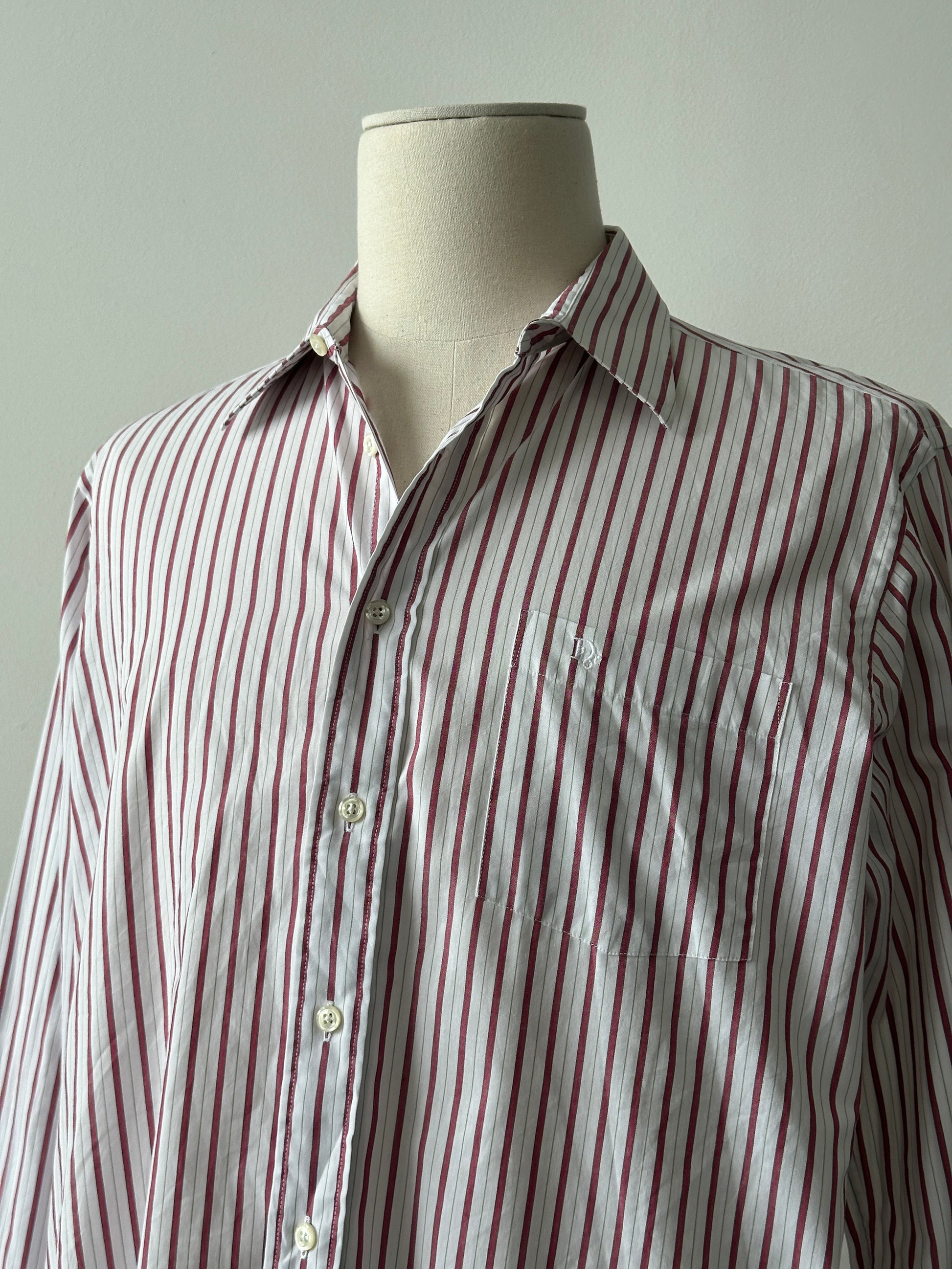 Christian Dior Monsieur 1990s Pure Cotton Striped Shirt - L-XL