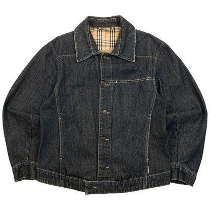 Vintage 2000s Burberry Button Up Denim Jacket Womens Size S | Small, Blue