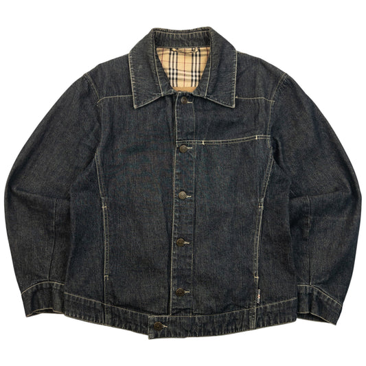Vintage 2000s Burberry Button Up Denim Jacket Womens Size S | Small, Blue