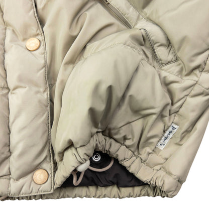 Vintage 90s Armani Jeans Zip Up Puffer Jacket Womens Size M | Medium, Beige