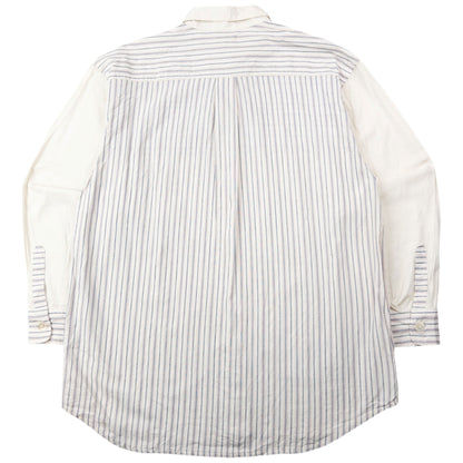 Vintage 90s CP Company Striped Long Sleeve Button Up Shirt Size S | Small, Cream