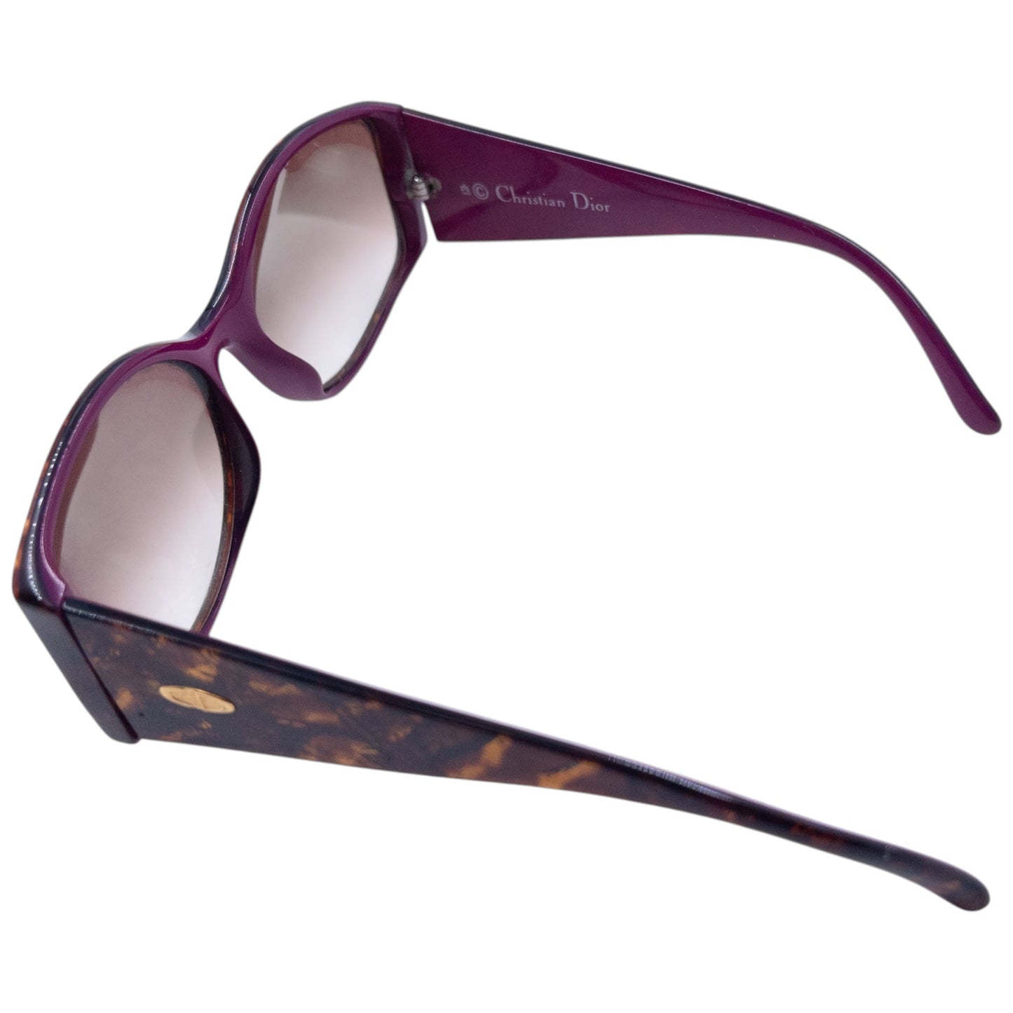 Vintage Dior Pattern Sunglasses | O/S, Tortoiseshell, Purple