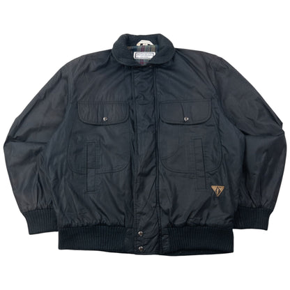 Vintage 80s YSL Yves Saint Laurent Bomber Jacket Size L | Large, Black