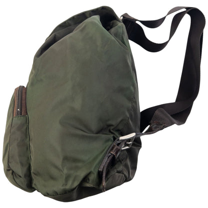 Vintage 2000s Prada Bucket Backpack | O/S, Green