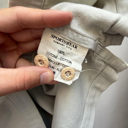 90s Stone Island Moleskin Overshirt Light Grey (L) | Large, Grey
