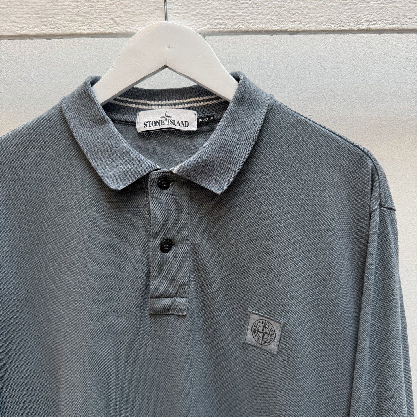 Stone Island Long Sleeve Polo Shirt (XL) | Extra Large, Blue