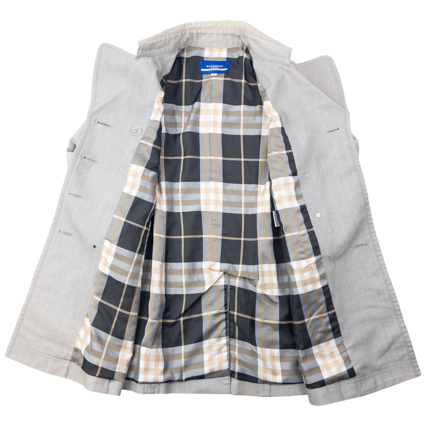Vintage 2000s Burberry Blue Label Nova Check Lined Trench Jacket Womens Size M | Medium, Blue