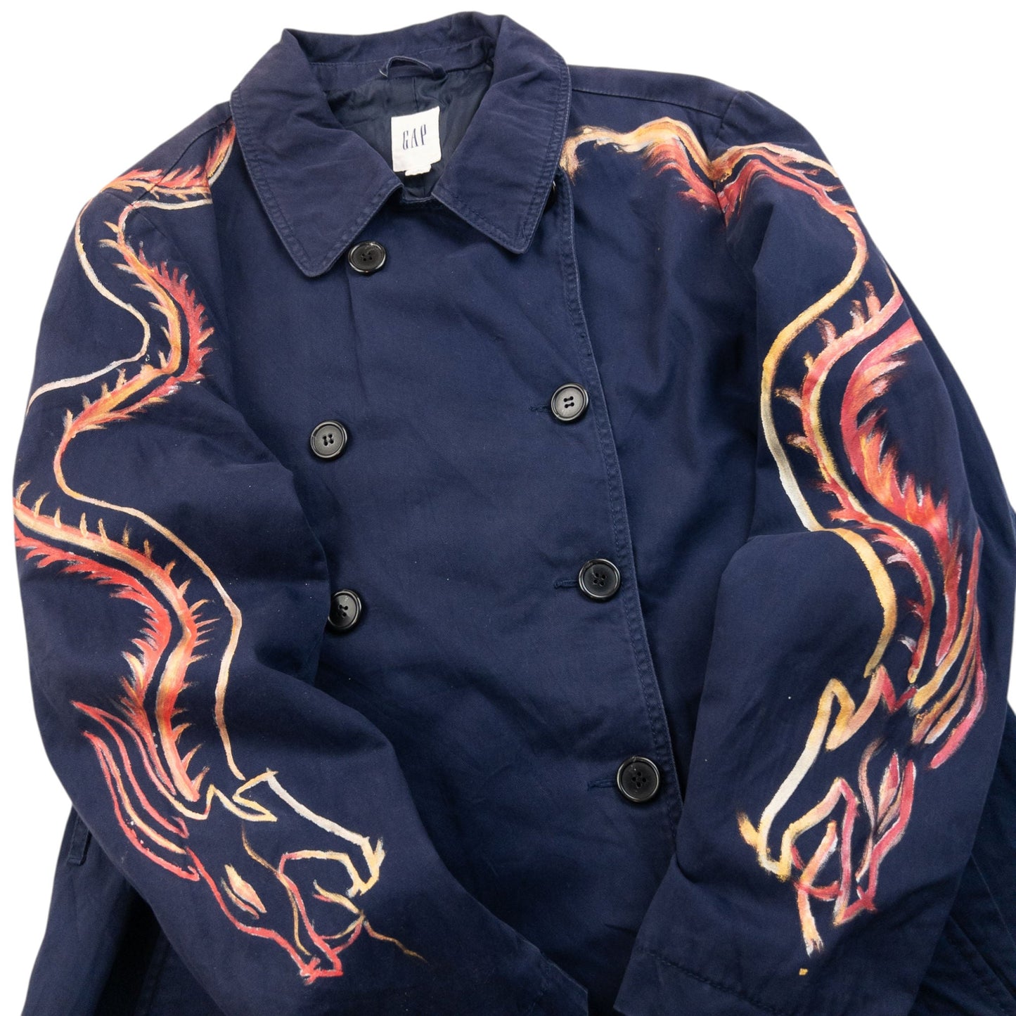 Vintage 2000s GAP Hand Painted Dragon Jacket Womens Size L | Large, Purple