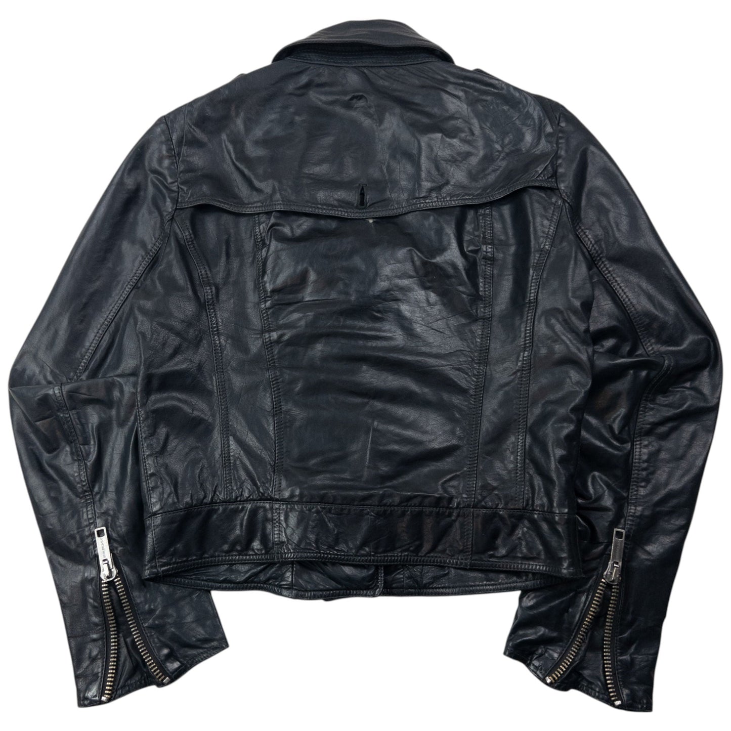 Vintage Burberry Brit Cropped Leather Jacket Womens Size M | Medium, Black