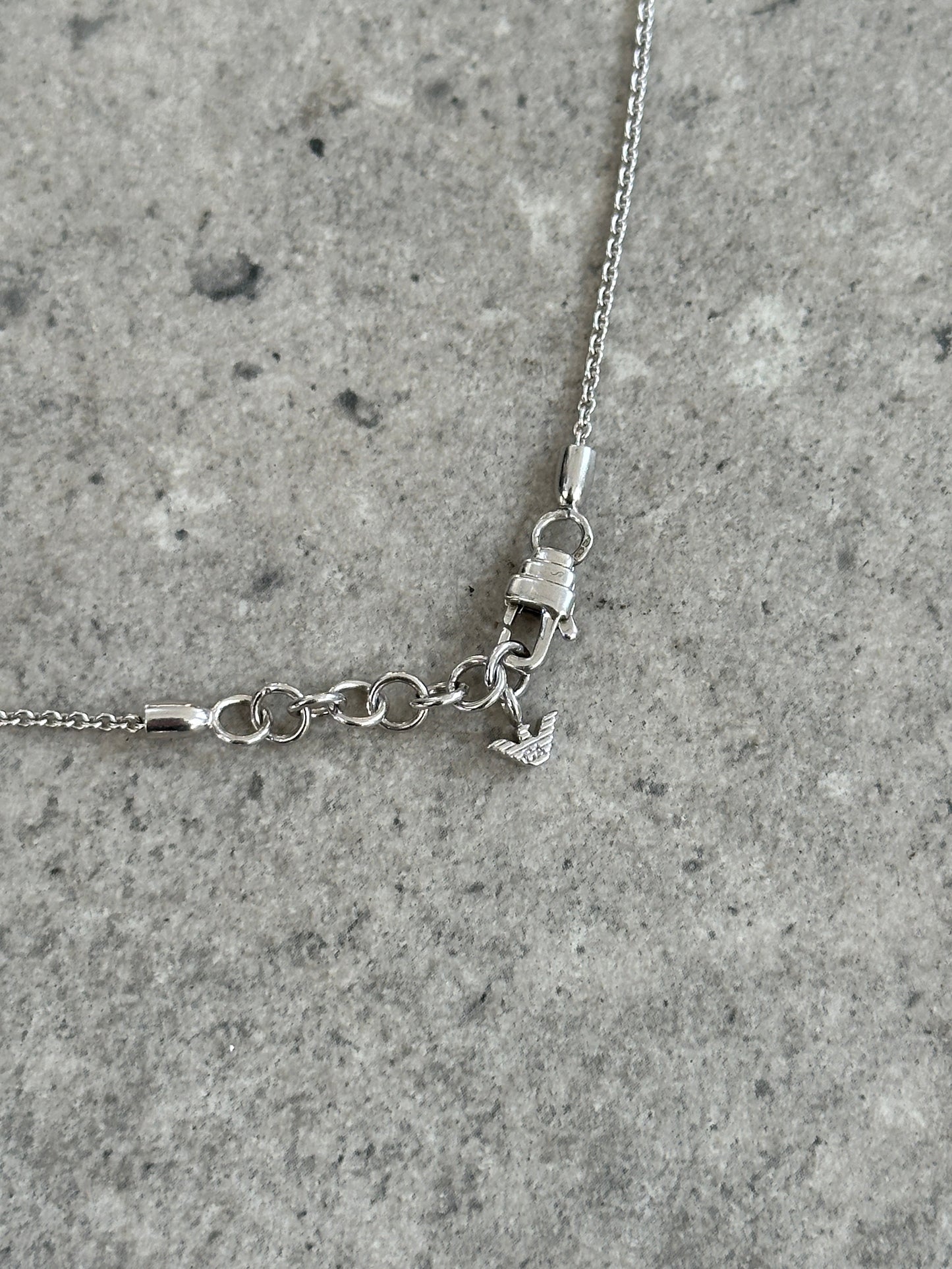 Emporio Armani 2000s Sterling Silver Lariat Necklace