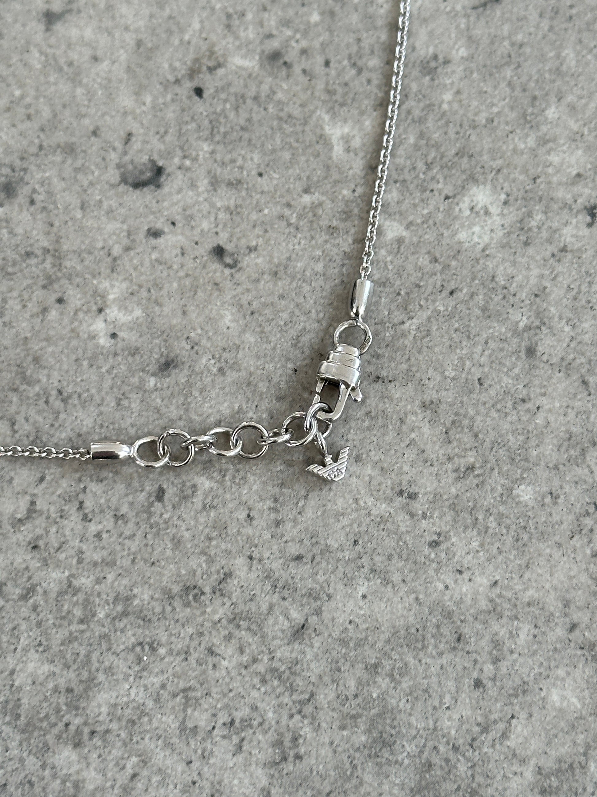 Emporio Armani 2000s Sterling Silver Lariat Necklace