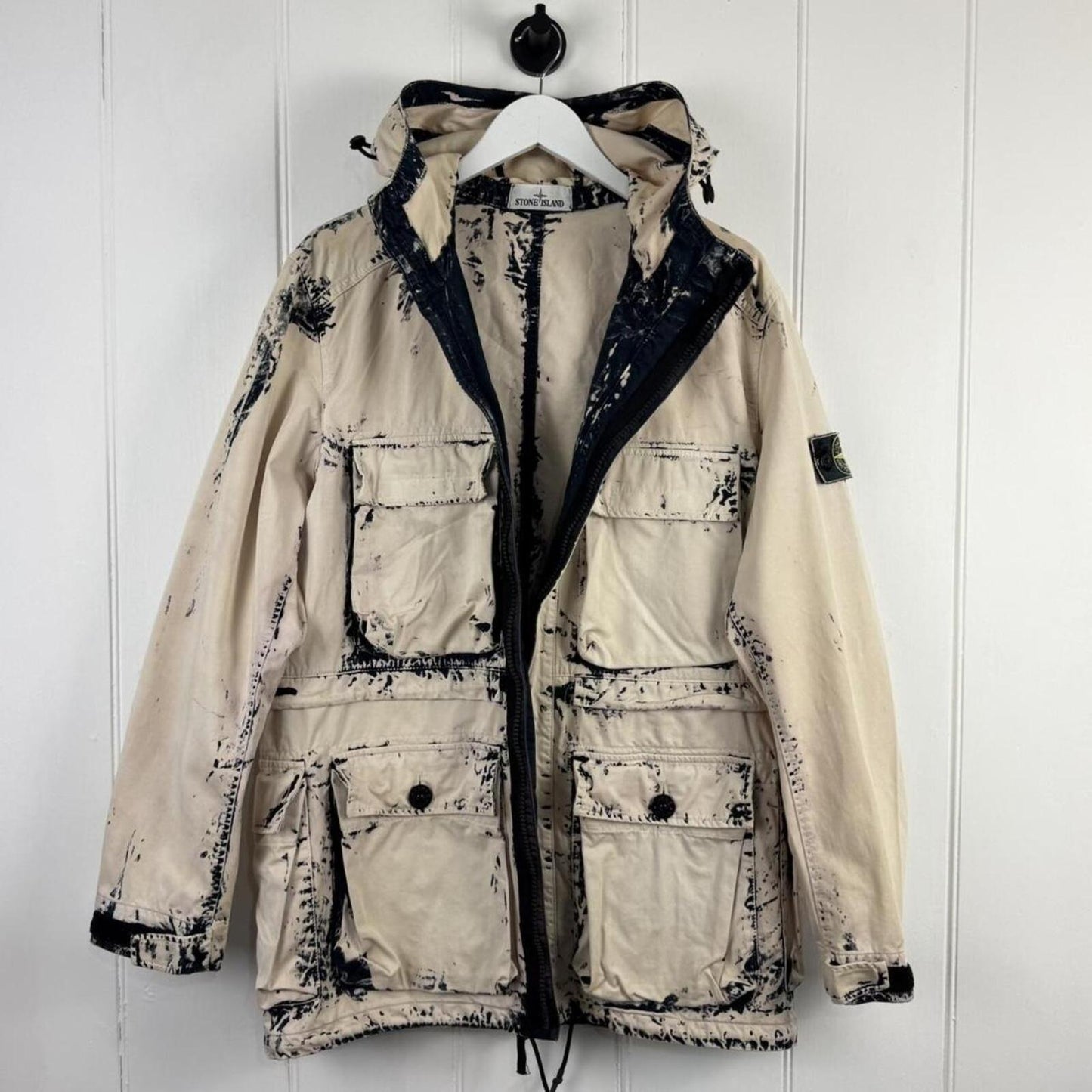 Stone Island Hand Corrosion Raso Jacket (L) | Large, Beige