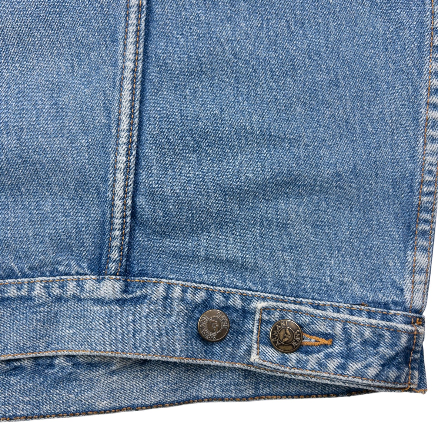 Vintage Armani Jeans Button Up Denim Vest Jacket Size M